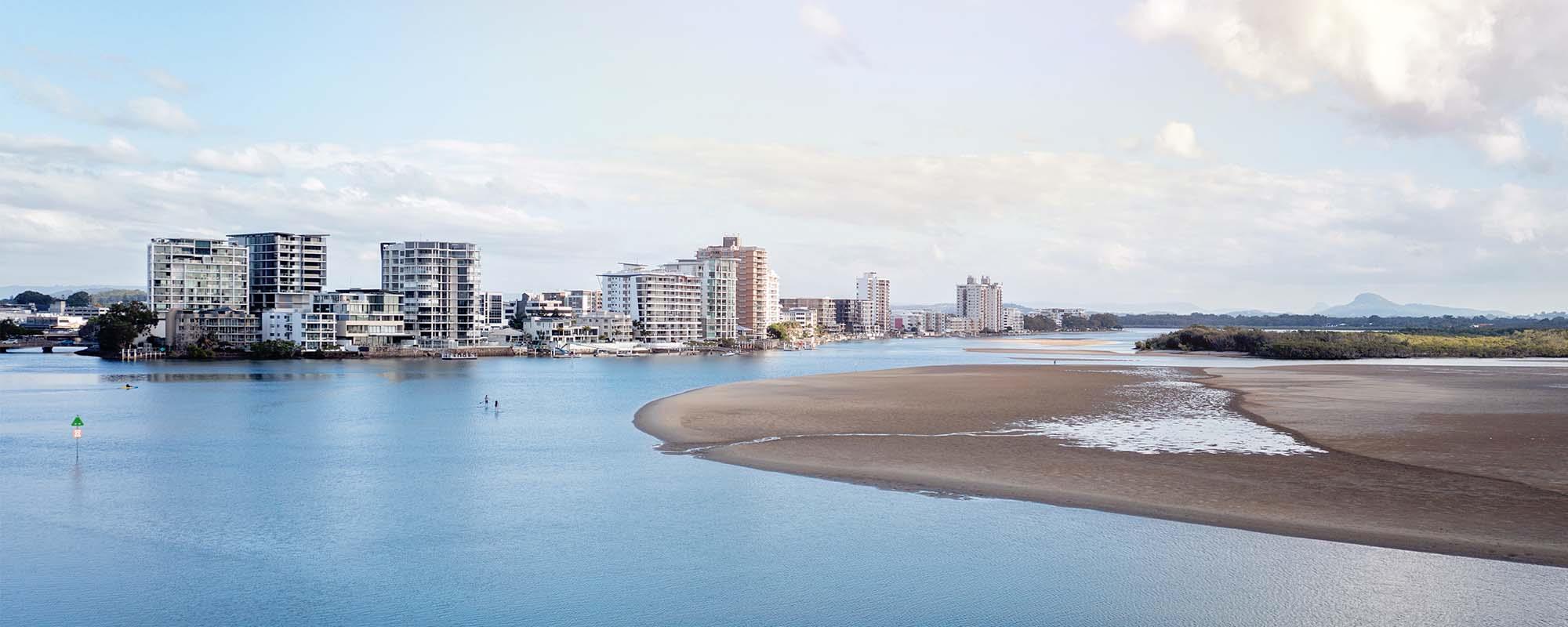 outlook over cotton tree beach queensland